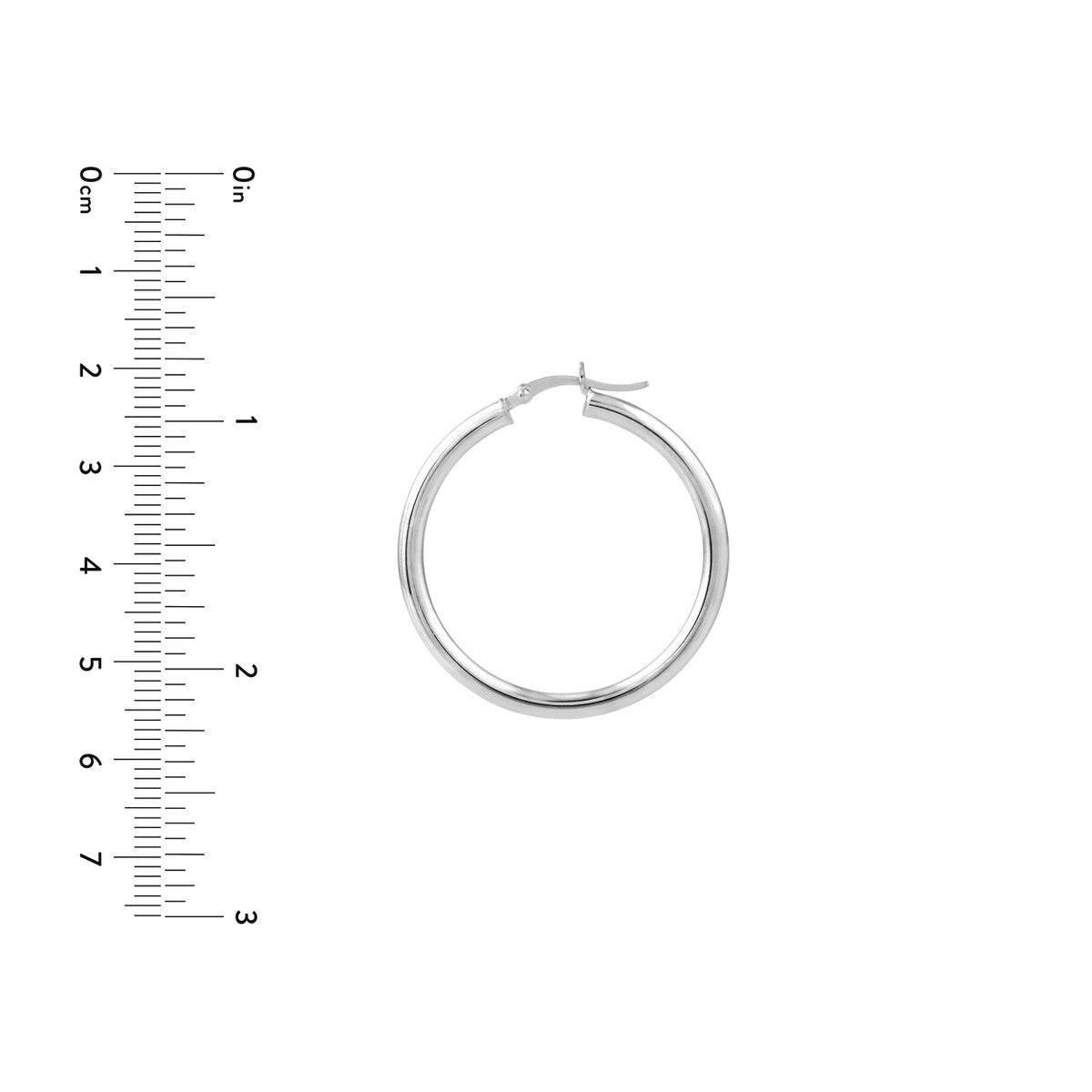 Sterling Silver Polished Hoop Earrings 3mm x 35mm