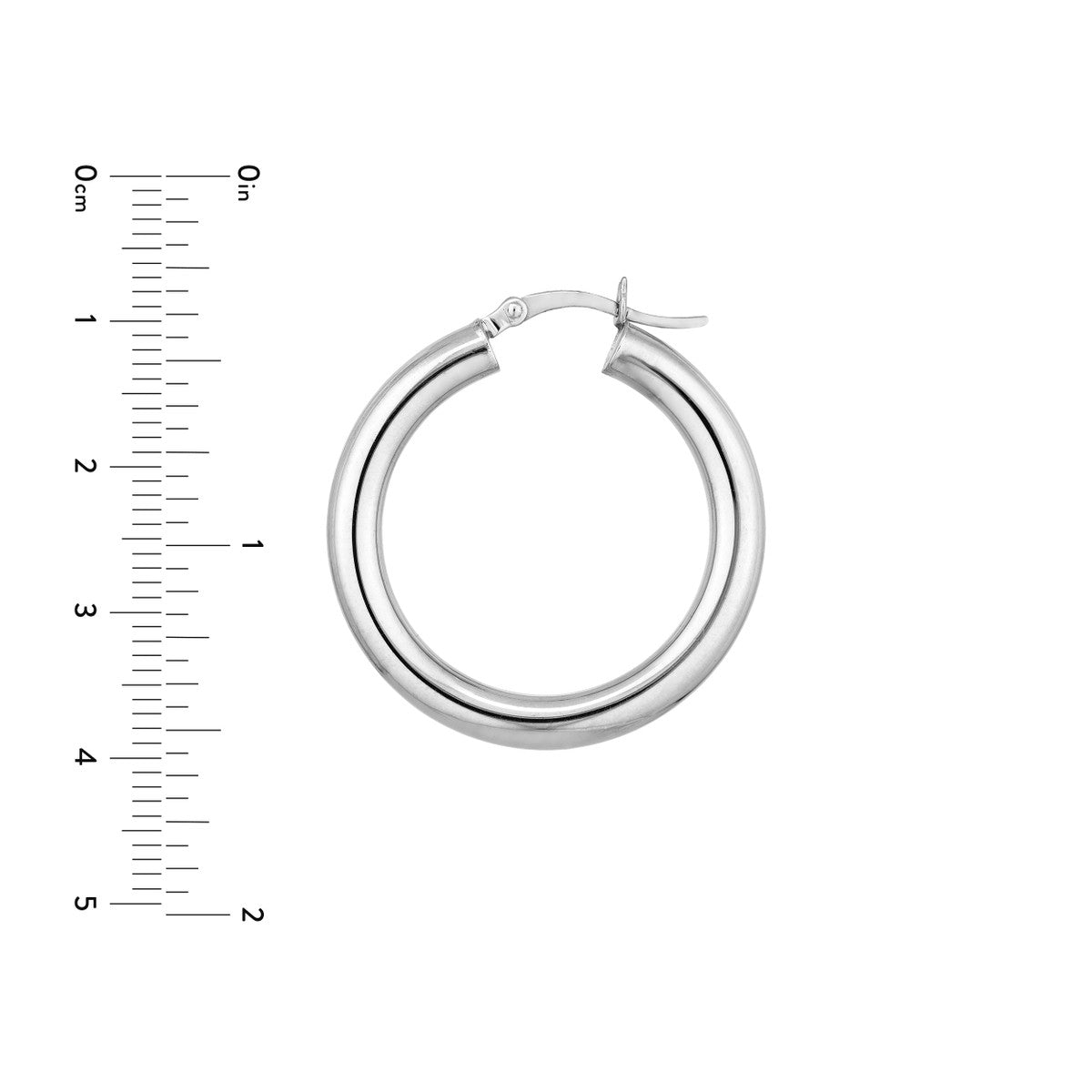 Sterling Silver Polished Hoop Earrings 4mm x 30mm