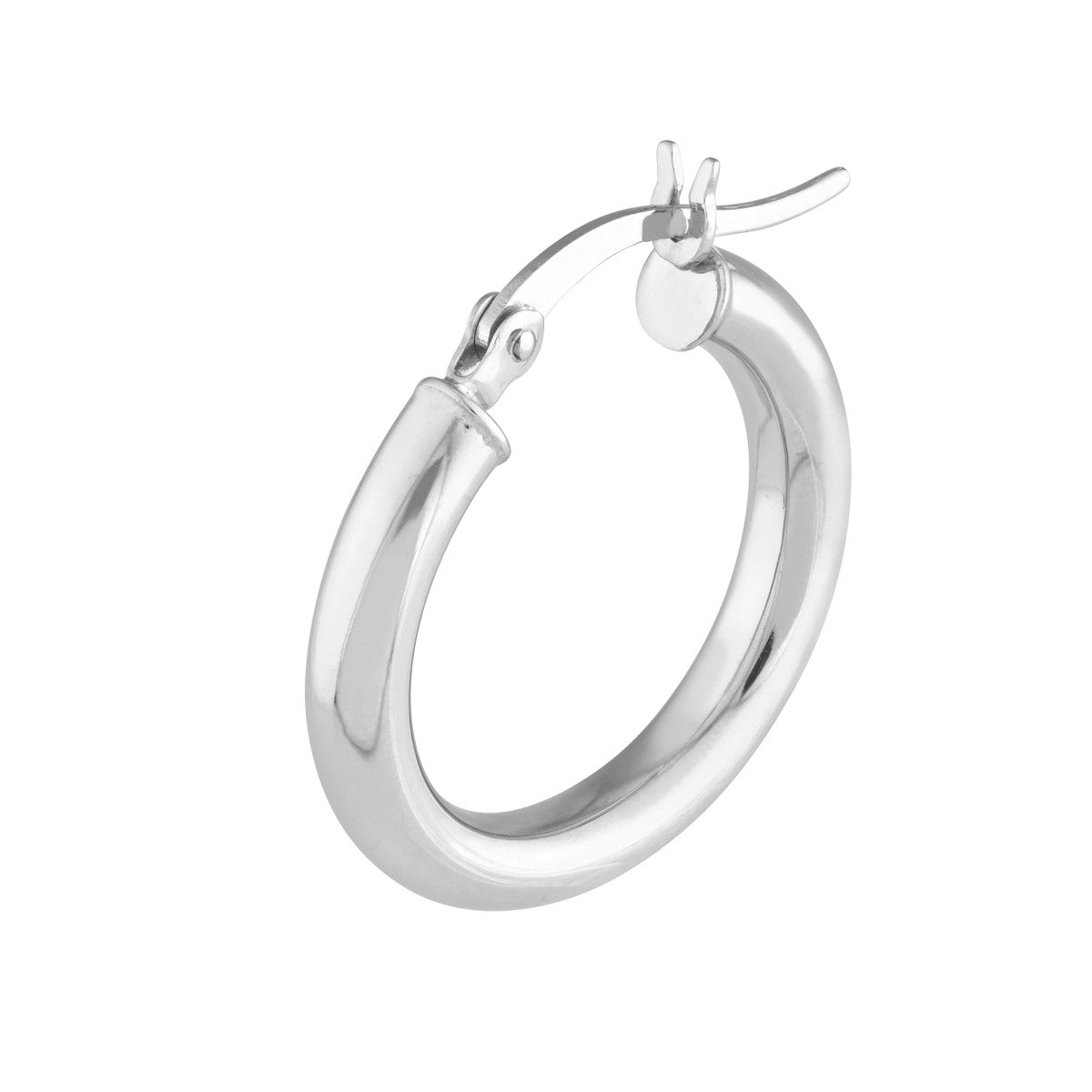 Sterling Silver Polished Hoop Earrings 3mm x 20mm