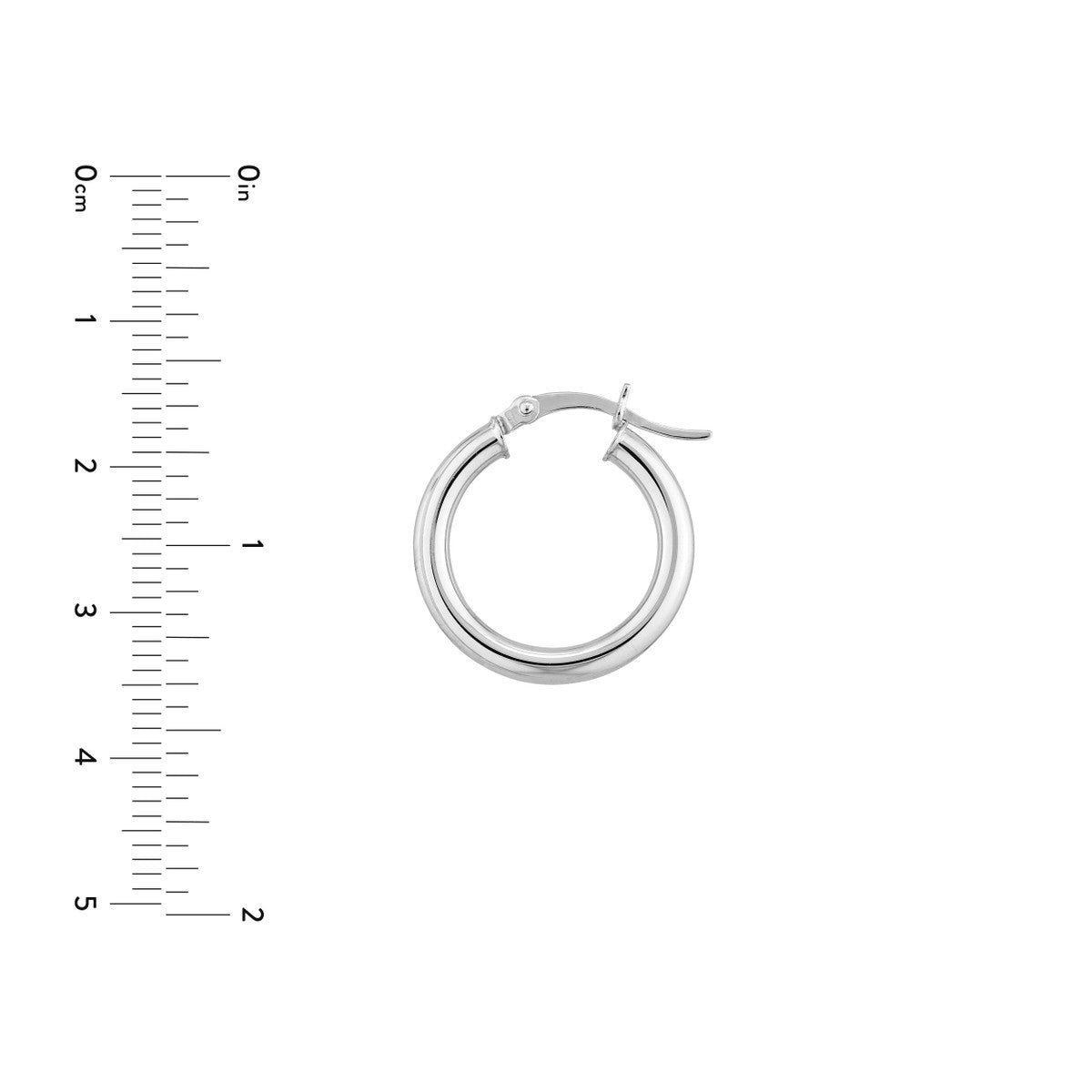 Sterling Silver Polished Hoop Earrings 3mm x 20mm