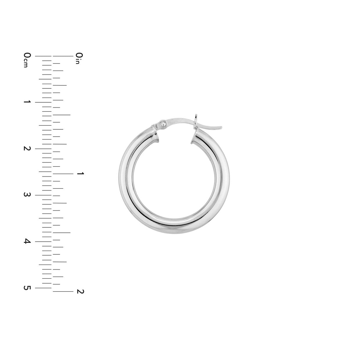 Sterling Silver Polished Hoop Earrings 4mm x 25mm