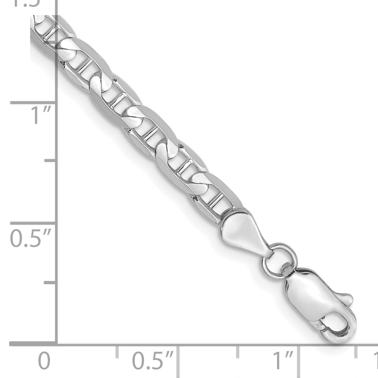 14k WG 3.75mm Concave Anchor Chain