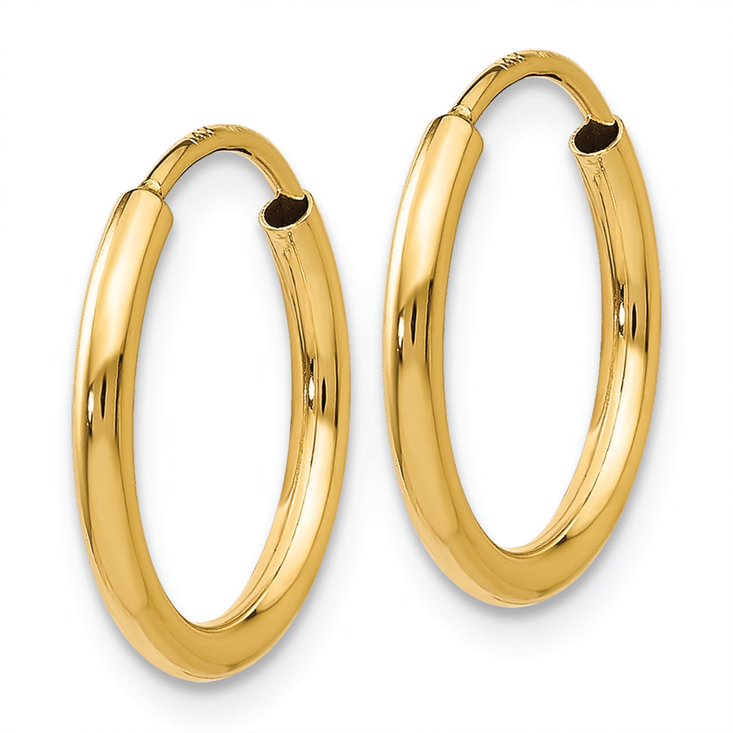 14k 1.5mm Polished Round Endless Hoop Earrings
