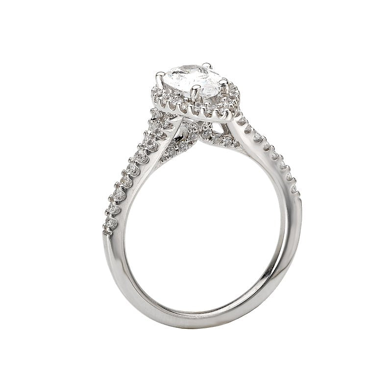 Romance Pear Halo Ring
