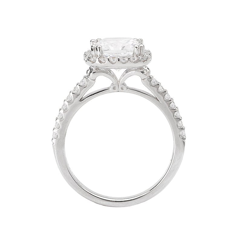 Romance Square Cushion Halo Ring