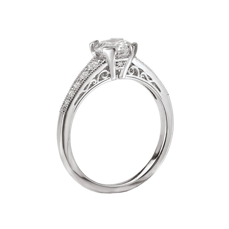 Romance Accented Round Solitaire Ring