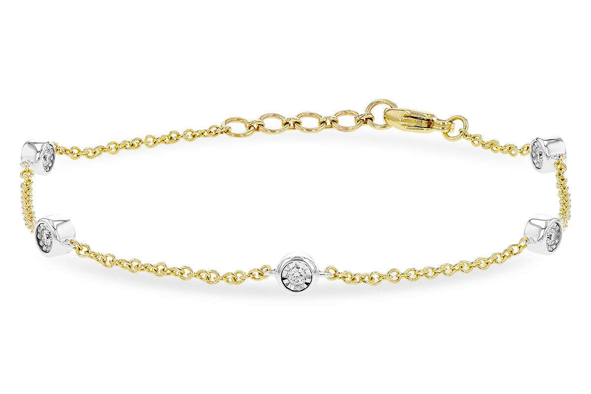 Yellow and White Gold Diamonds by the Yard Bracelet 0.25ctw