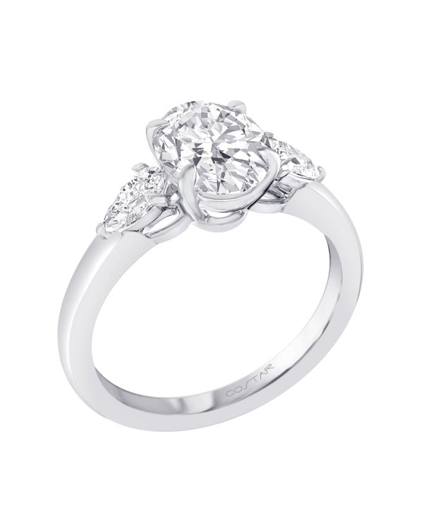 Oval 3-Stone Diamond Engagement Ring