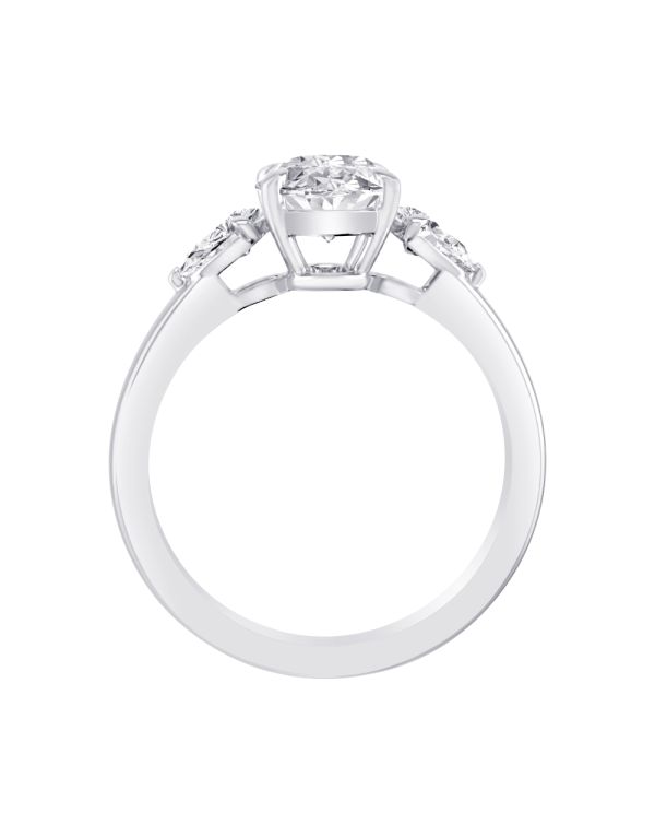 Oval 3-Stone Diamond Engagement Ring