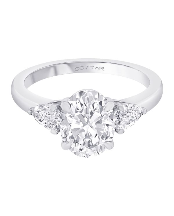 Oval 3-Stone Diamond Engagement Ring