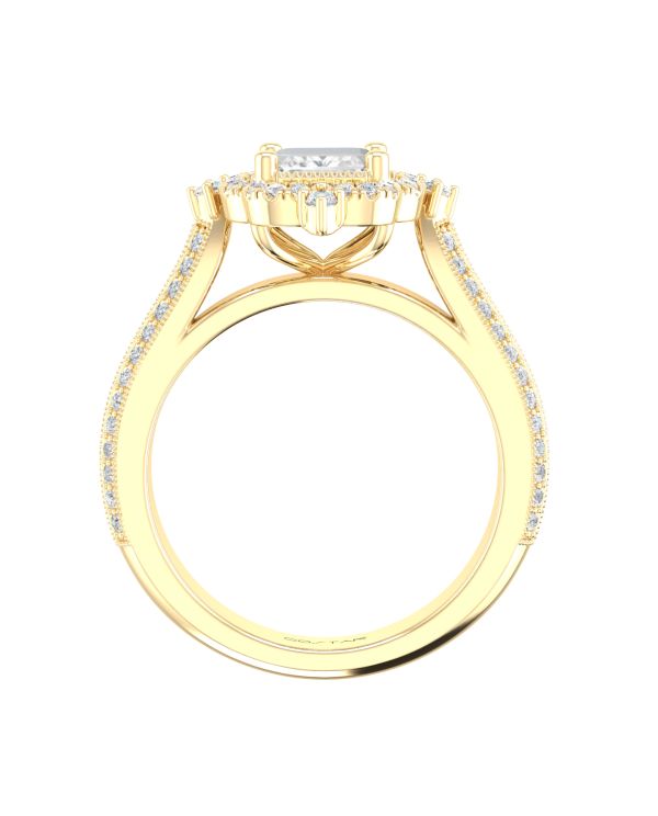 Emerald Halo Diamond Engagement Ring