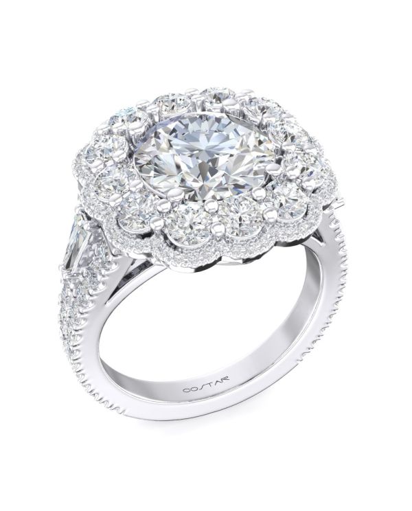 Round Multi Halo Diamond Engagement Ring