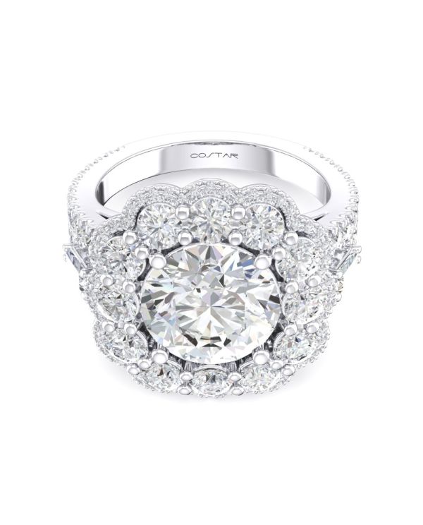 Round Multi Halo Diamond Engagement Ring