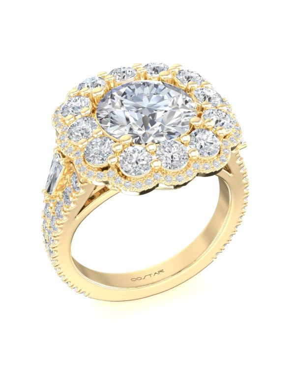 Round Multi Halo Diamond Engagement Ring