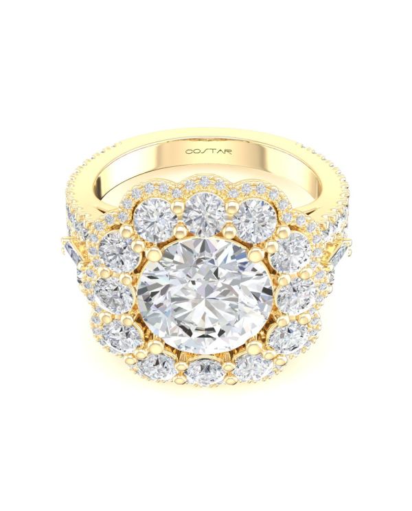Round Multi Halo Diamond Engagement Ring