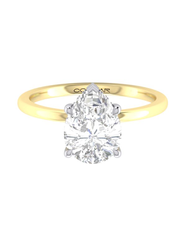 2.50 ct Pear Hidden Halo Solitaire Engagement Ring