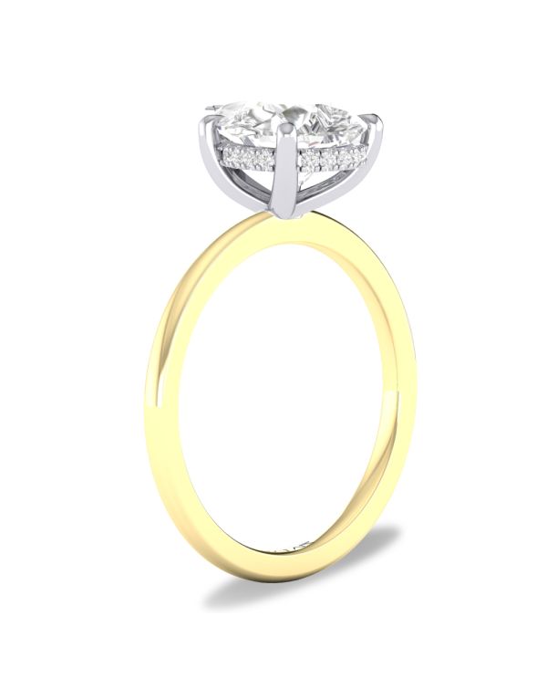 2.50 ct Pear Hidden Halo Solitaire Engagement Ring