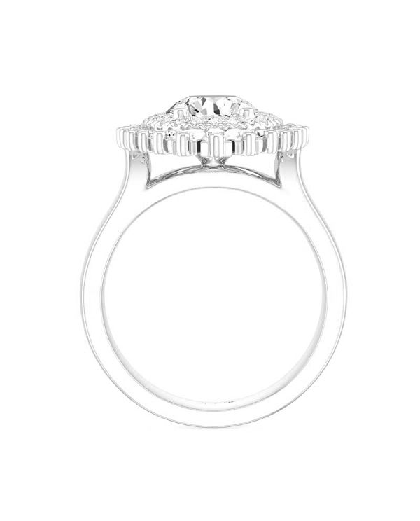 Round Multi Stone Halo Diamond Engagement Ring