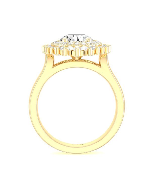 Round Multi Stone Halo Diamond Engagement Ring