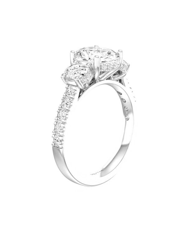 Oval 3-Stone Diamond Engagement Ring