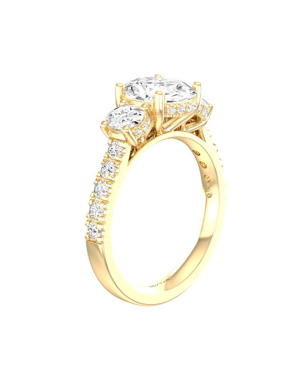 Oval 3-Stone Diamond Engagement Ring