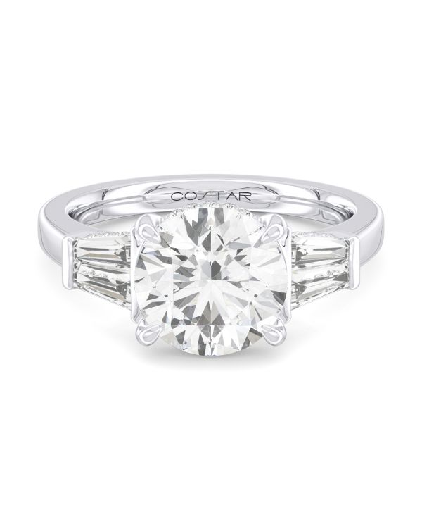 Round 3-Stone Diamond Engagement Ring