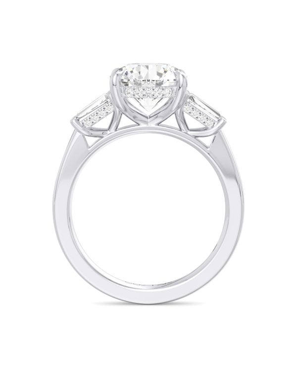 Round 3-Stone Diamond Engagement Ring