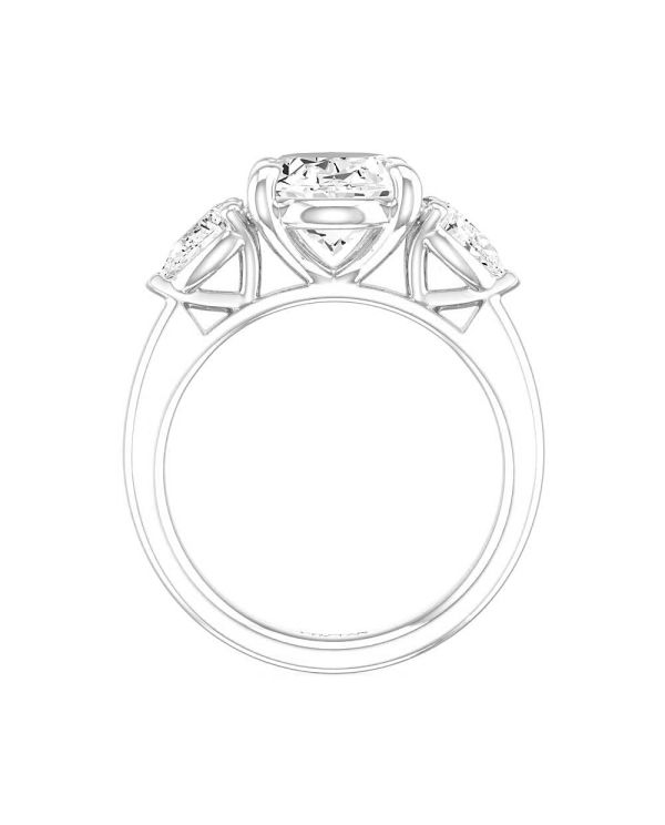 Oval 3-Stone Diamond Engagement Ring