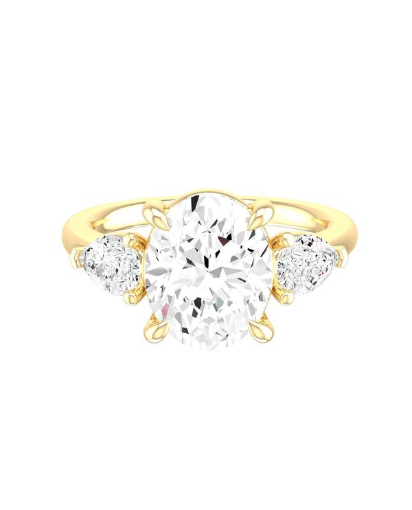 Oval 3-Stone Diamond Engagement Ring