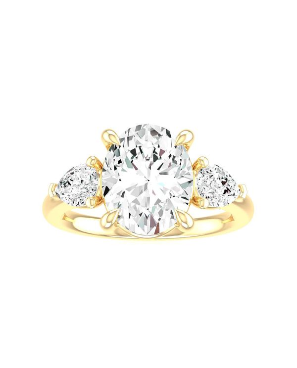 Oval 3-Stone Diamond Engagement Ring