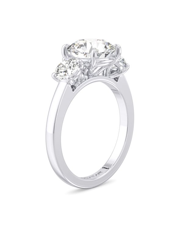 Round 3-Stone Diamond Engagement Ring