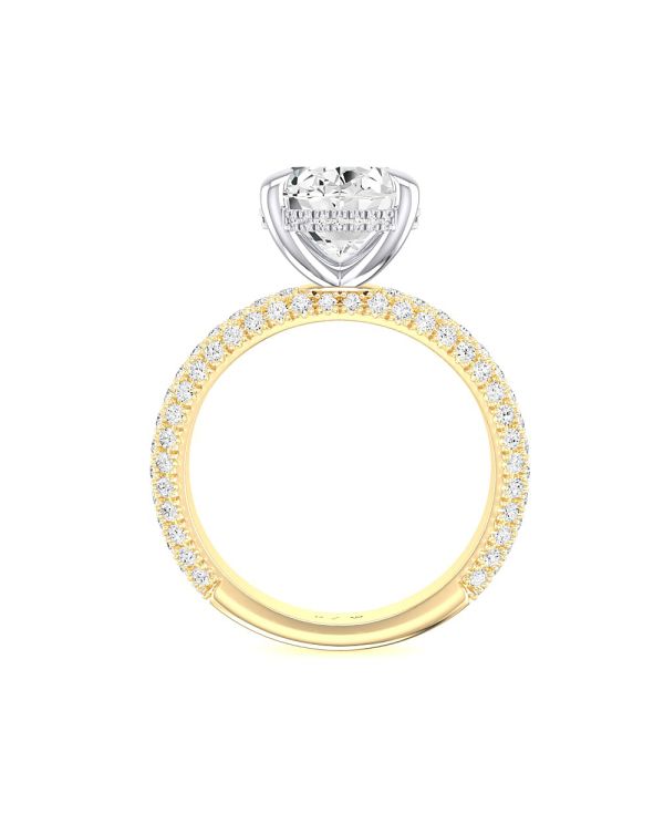 Oval Hidden Halo Pave Engagement Ring