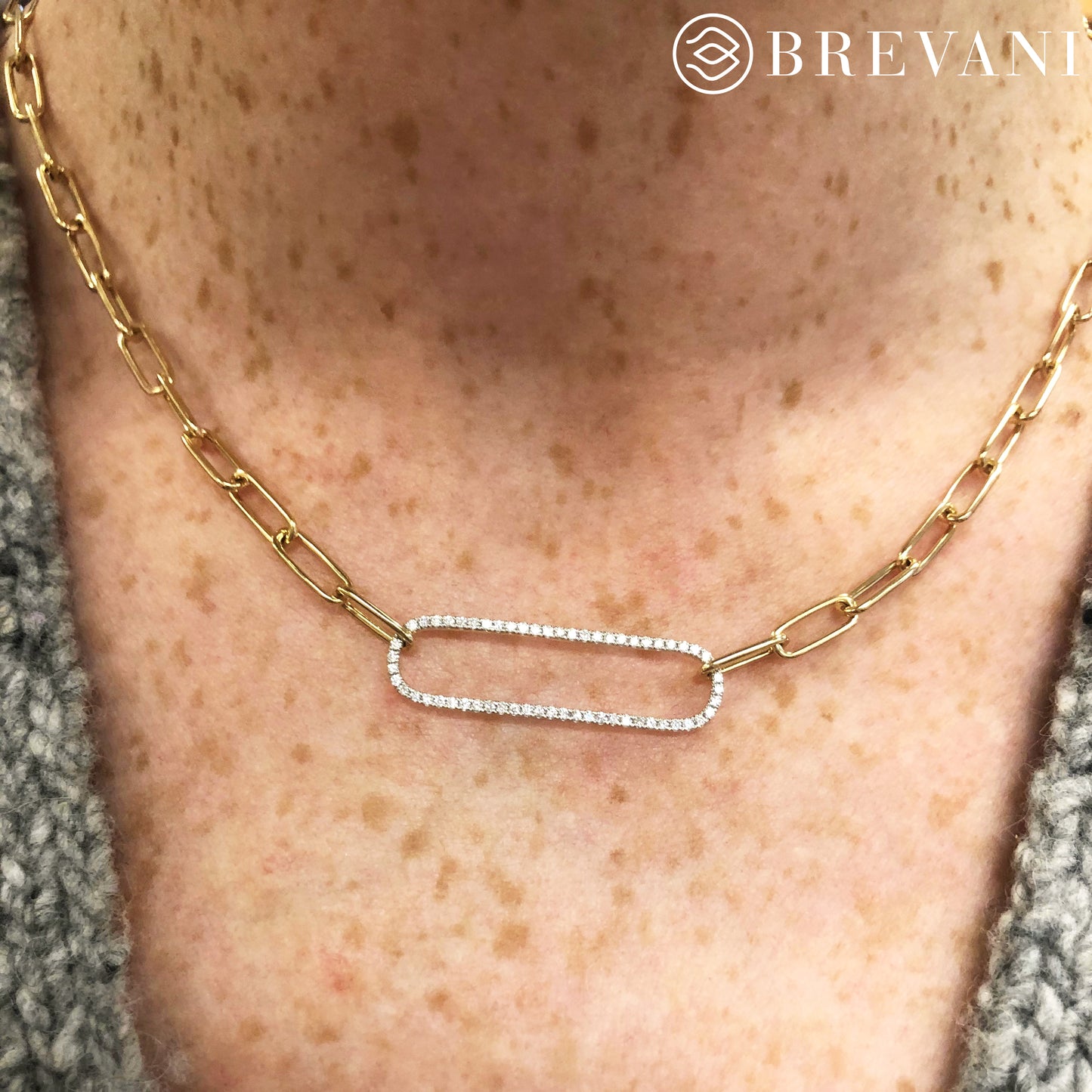 Brevani Diamond Paperclip Necklace