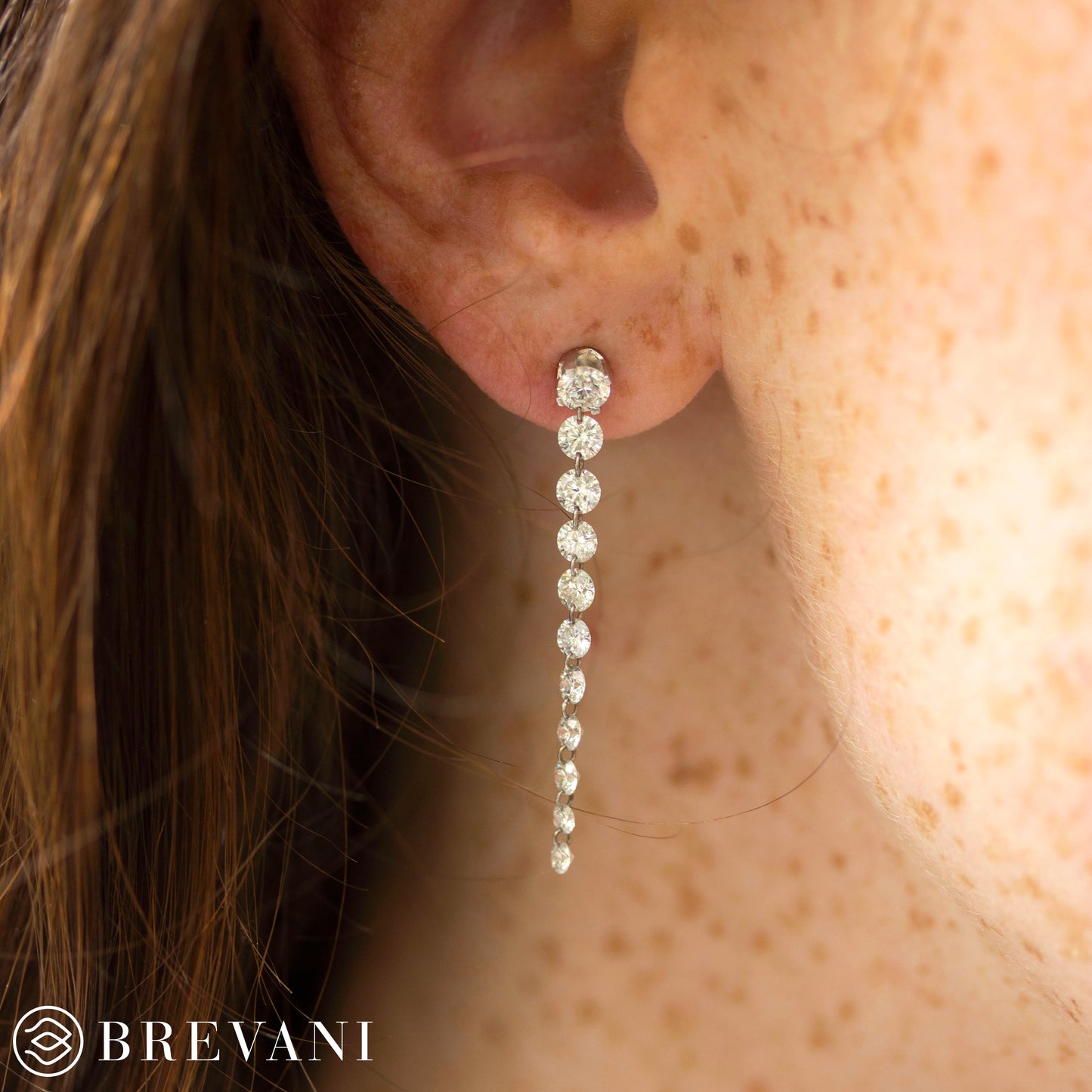 Brevani Dashing Diamond Graduated Earrings