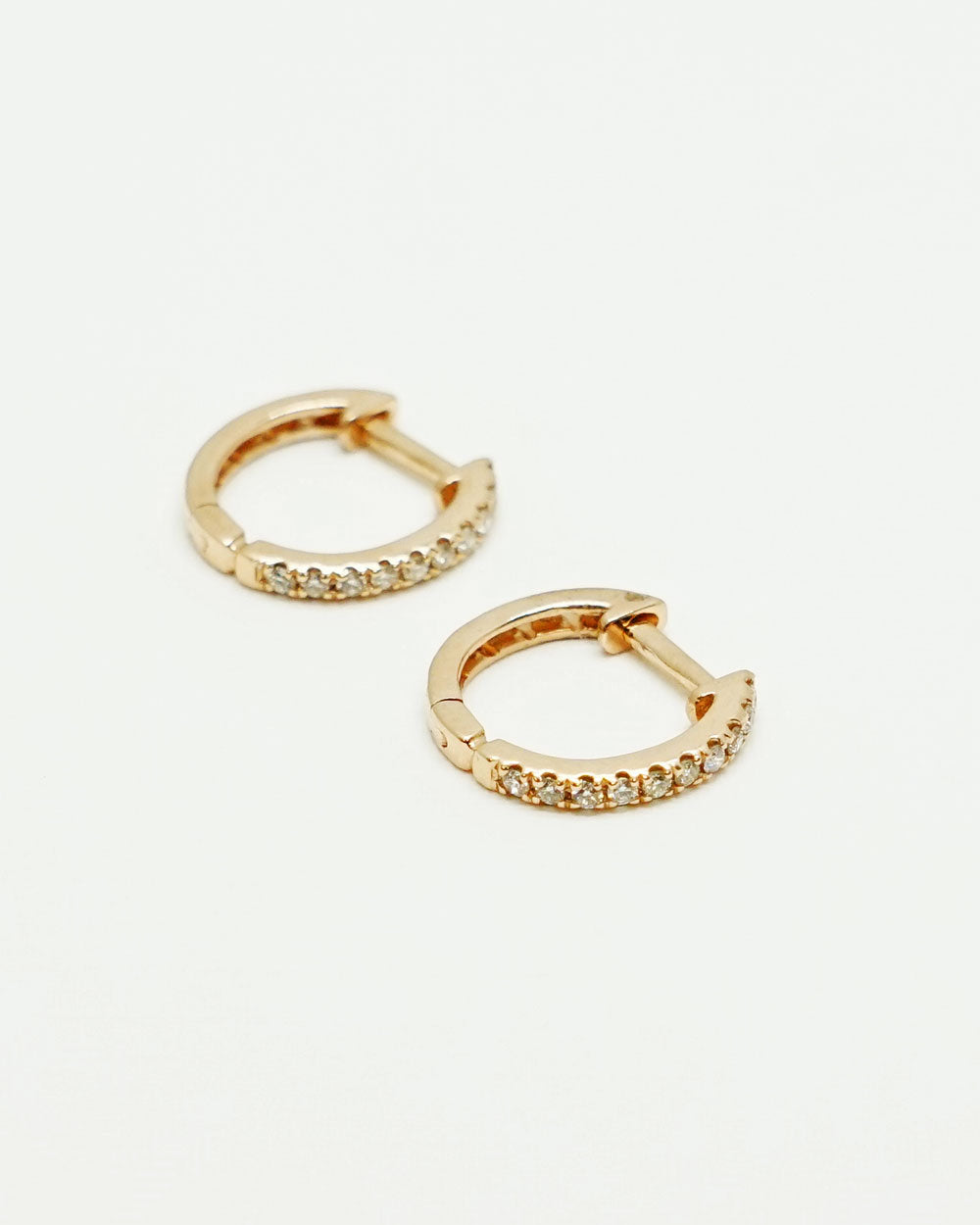 Diamond Huggie Earrings - Rose Gold