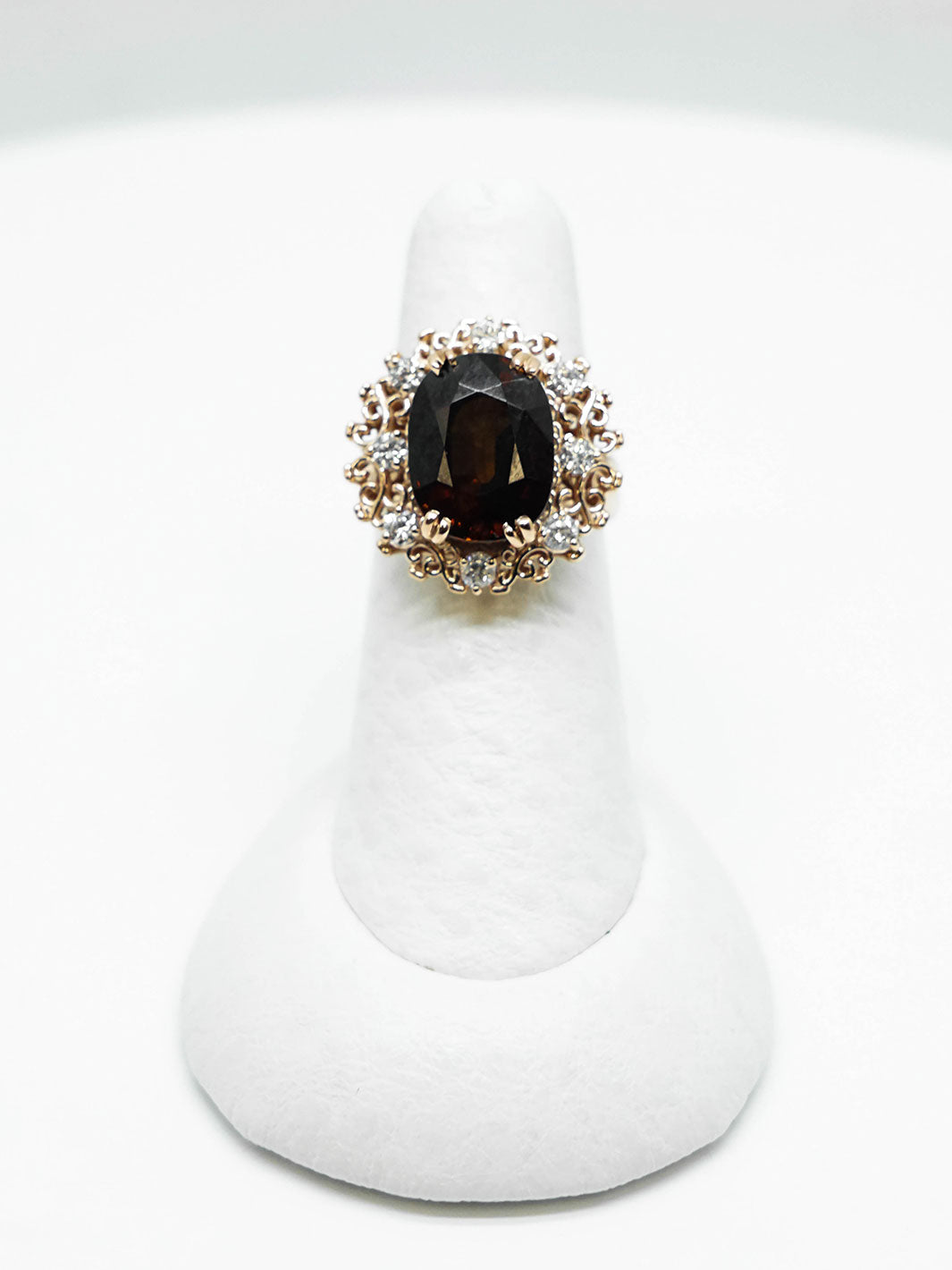 Dravite Tourmeline Ring with Diamonds