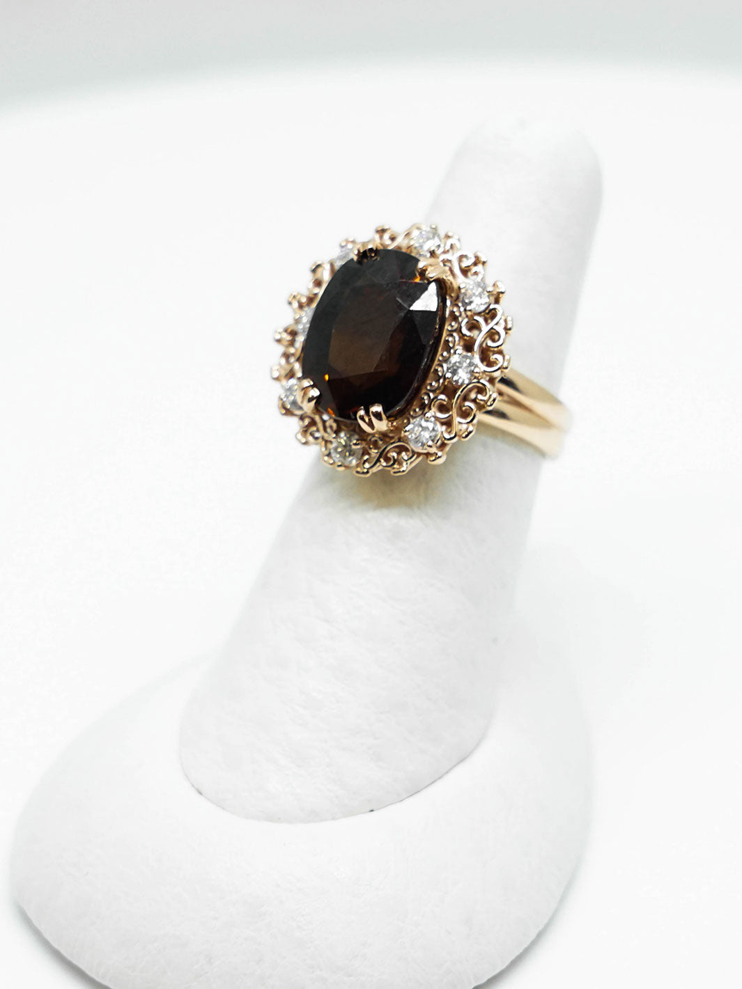 Dravite Tourmeline Ring with Diamonds