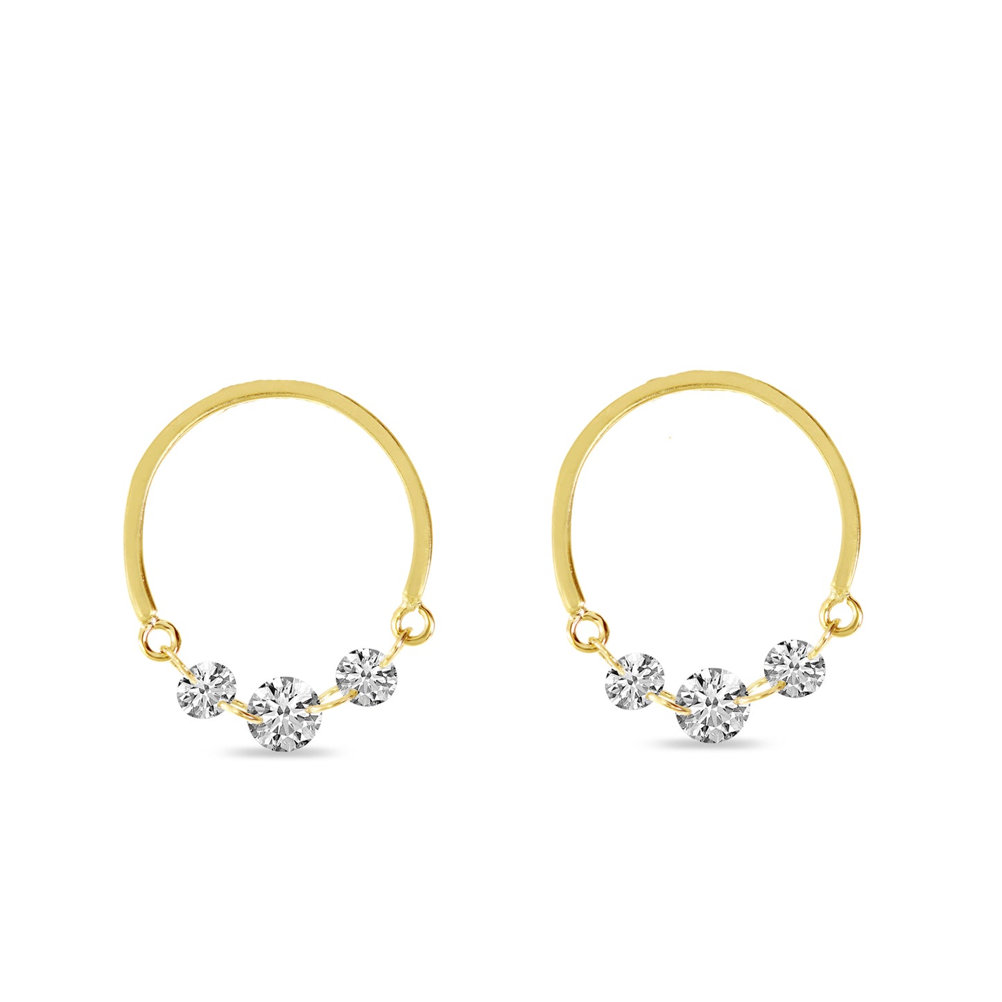 Brevani Half C Diamond Earrings