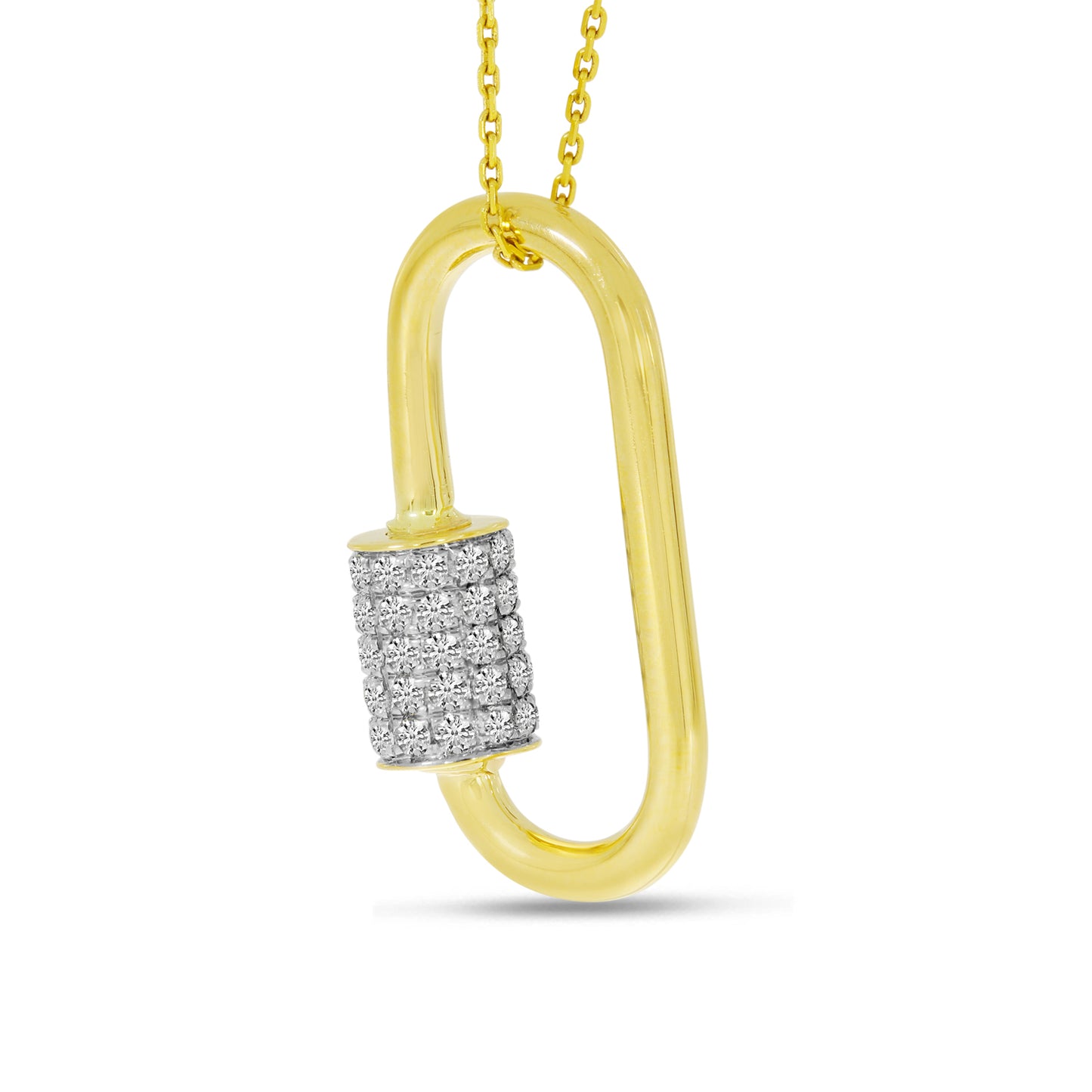 Brevani Diamond Oval Lock Pendant