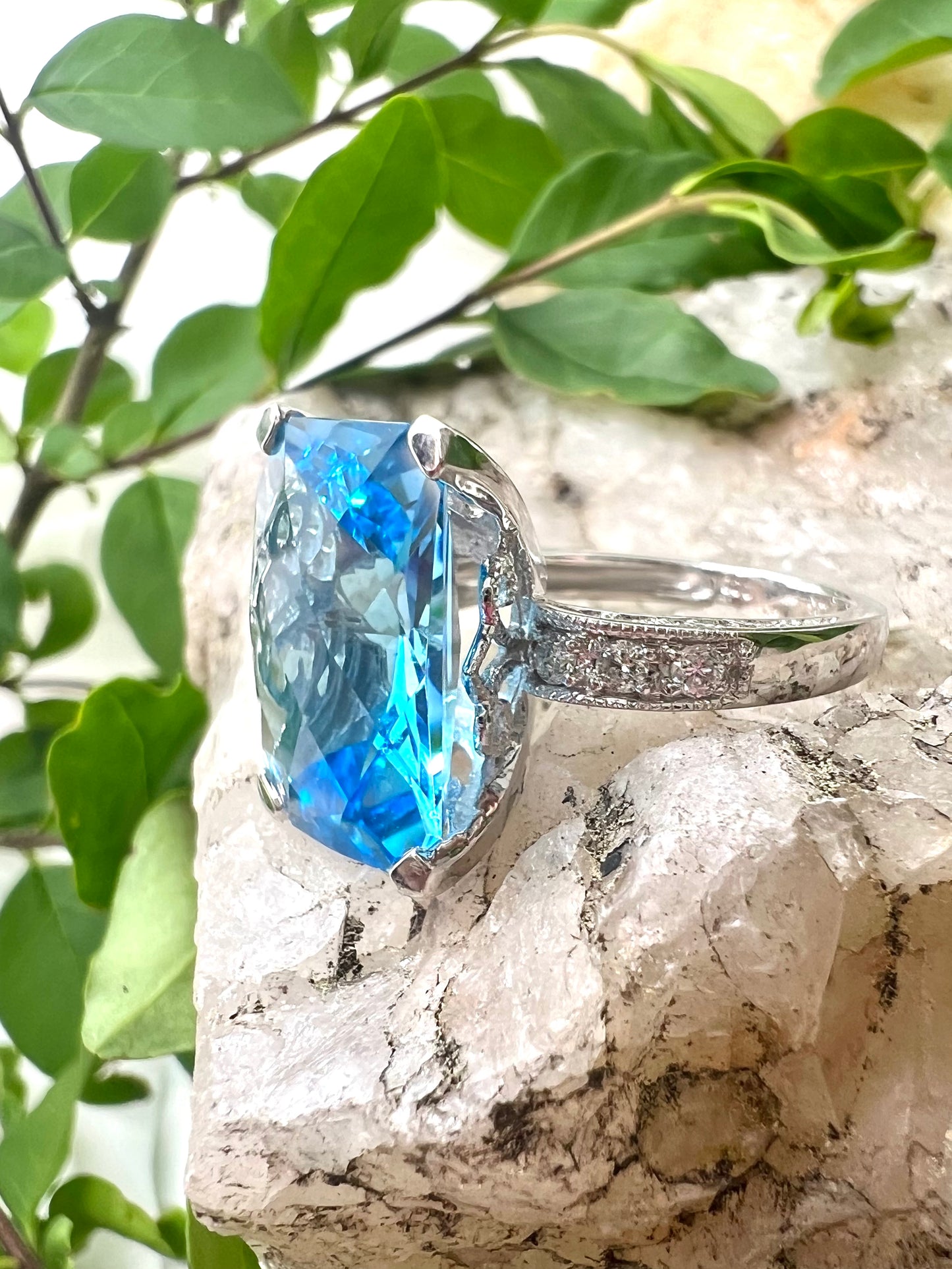 Swiss Blue Topaz Ring
