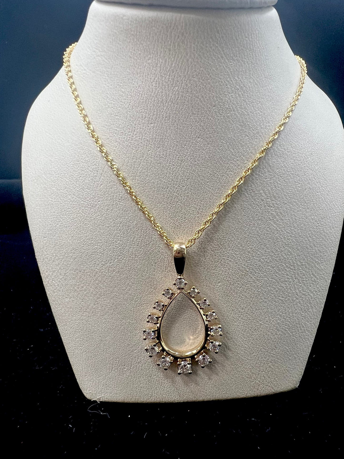 Diamond Pear Necklace