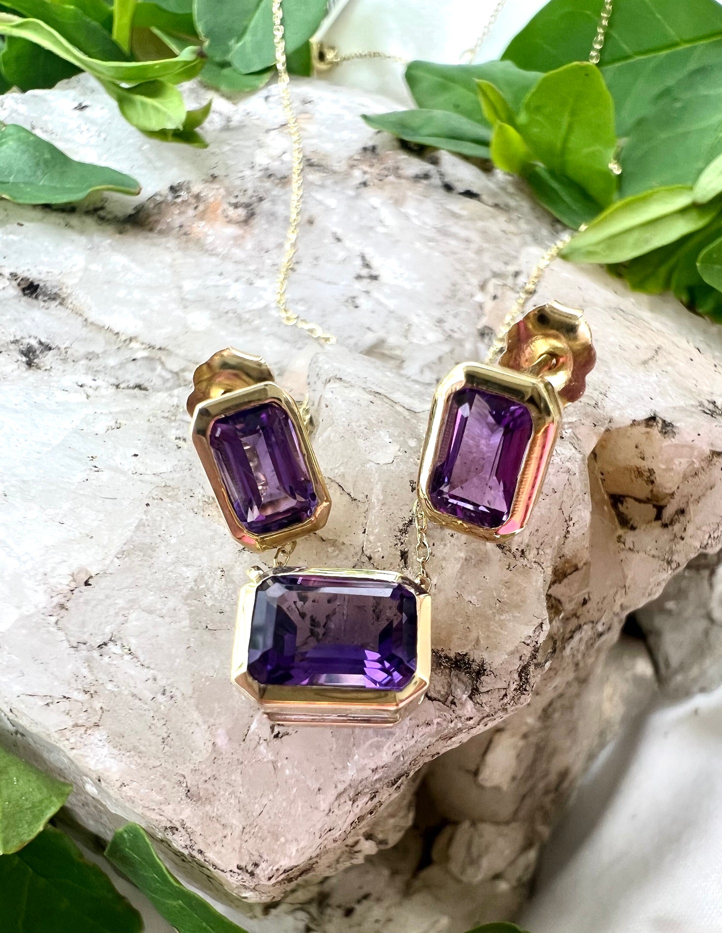 Amethyst Stud Earrings