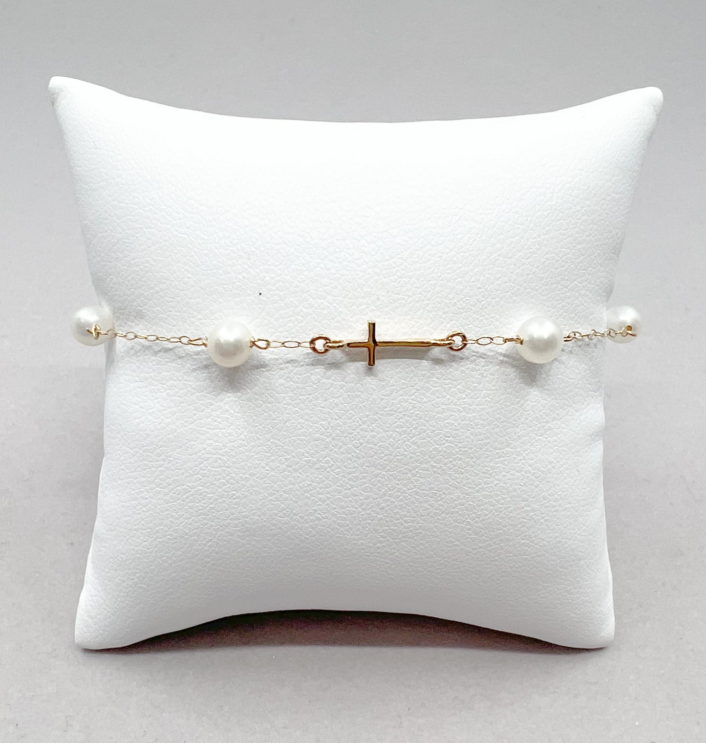 Child's Pearl Cross Bracelet
