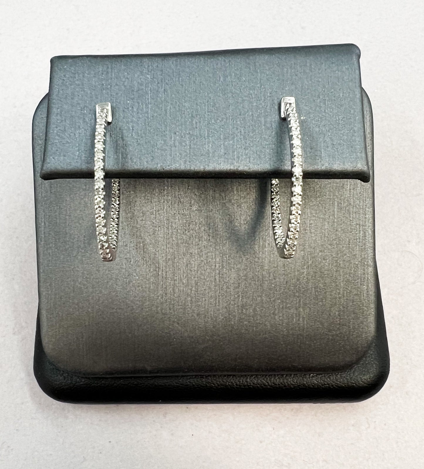 Oval Diamond Inside Out Hoops