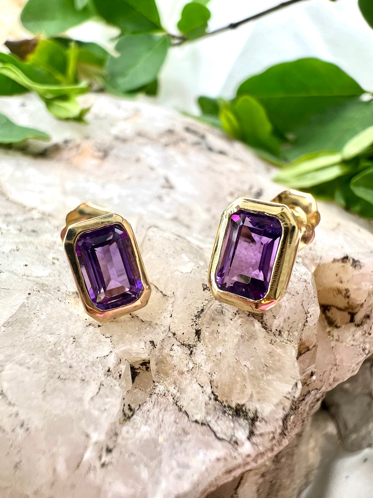 Amethyst Stud Earrings