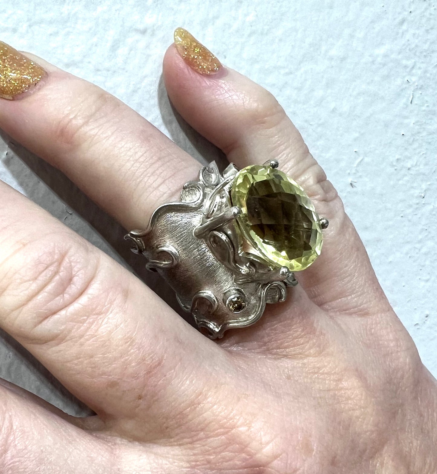 Lime Quartz Ring