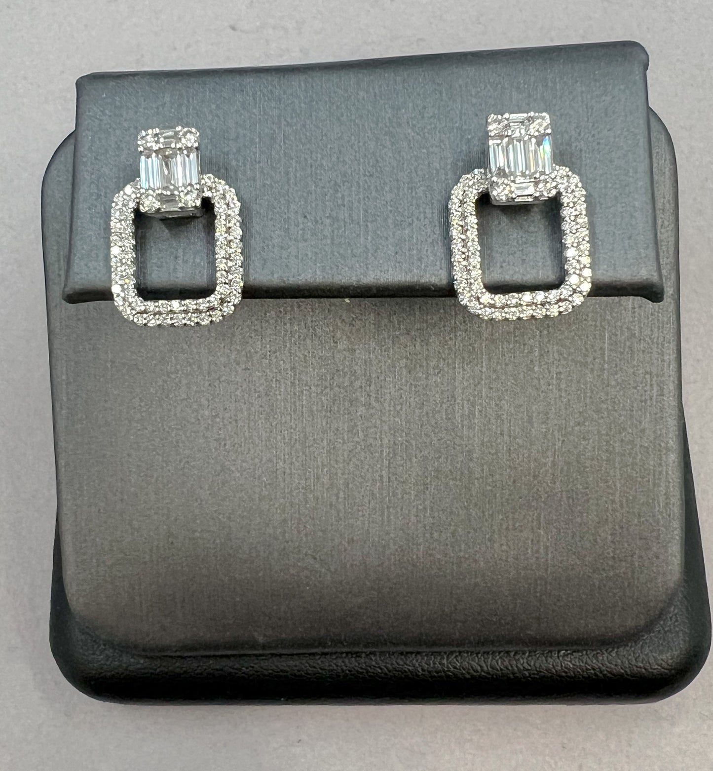 Rectangle Diamond Earrings