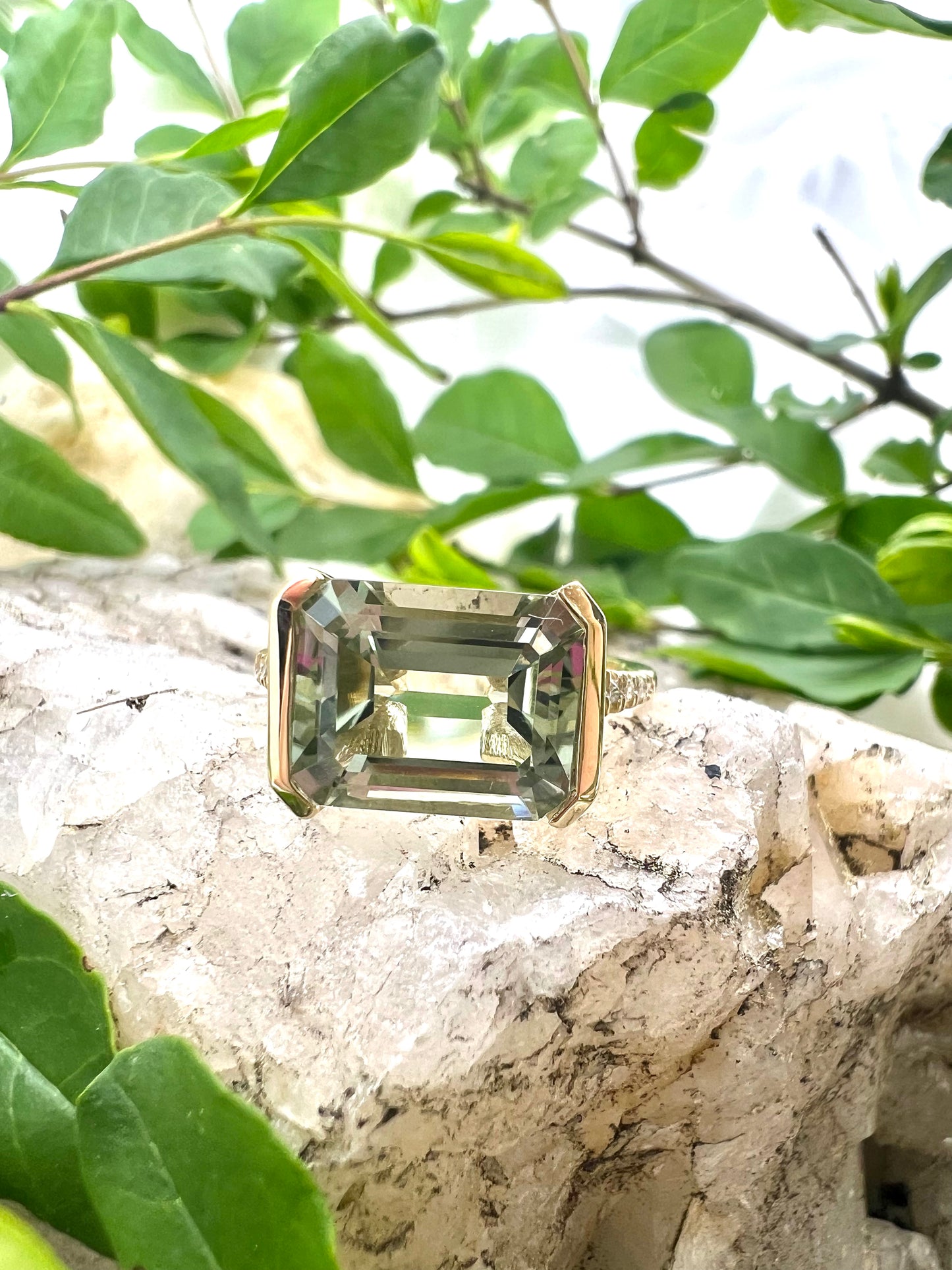 Green Amethyst Ring