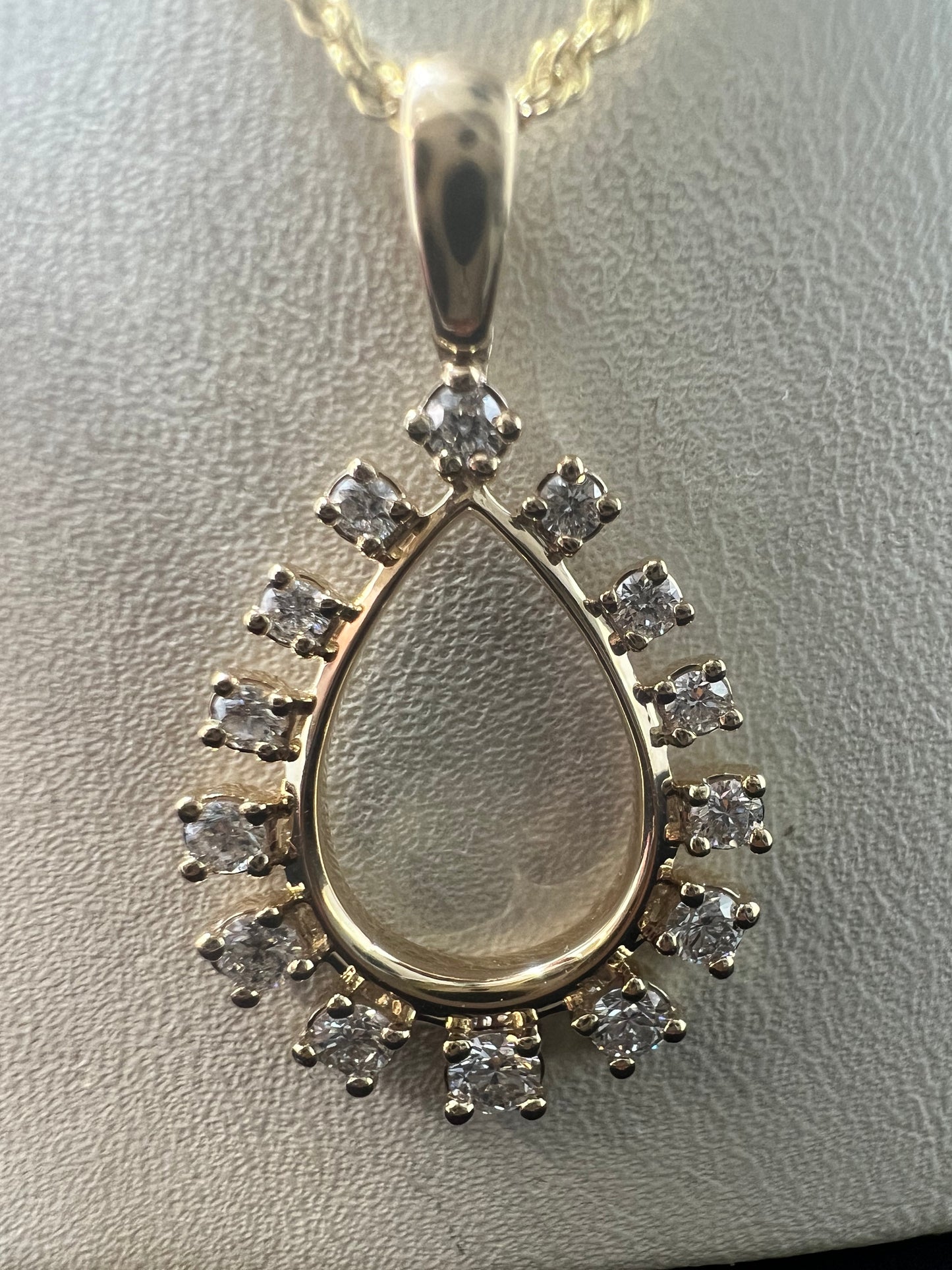 Diamond Pear Necklace