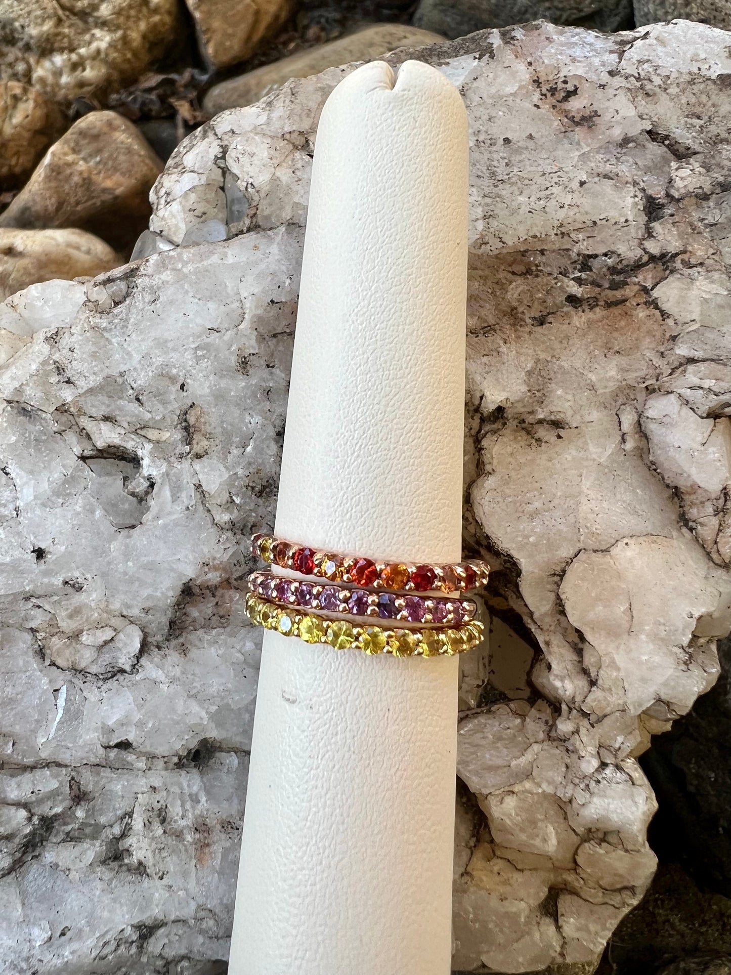 Color Band - Red, Orange, and Yellow Sapphire